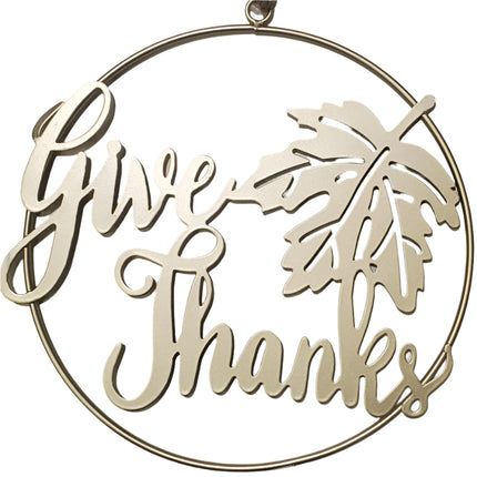 Metal Wreath 8 in Fall "Give Thanks" Ashland