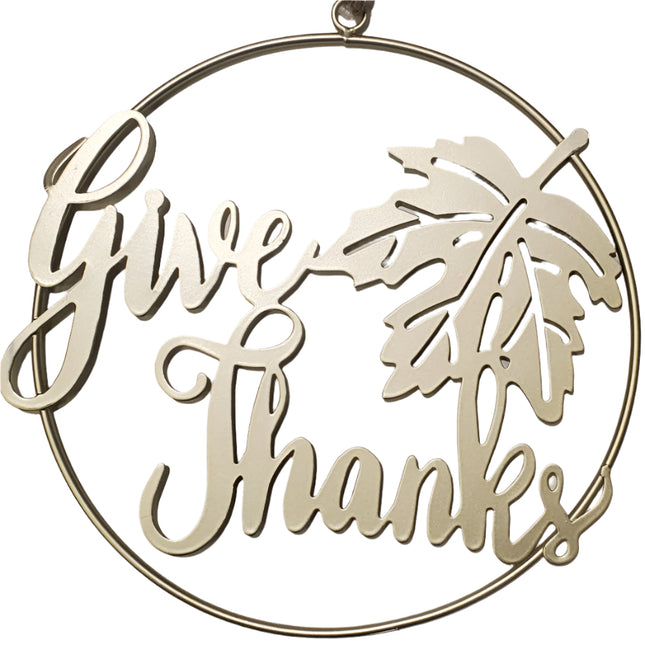 Metal Wreath 8 in Fall "Give Thanks" Ashland
