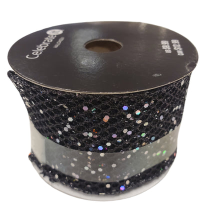 Wired Ribbon Celebrate It 2.5 in X 20 Feet Halloween Sequins