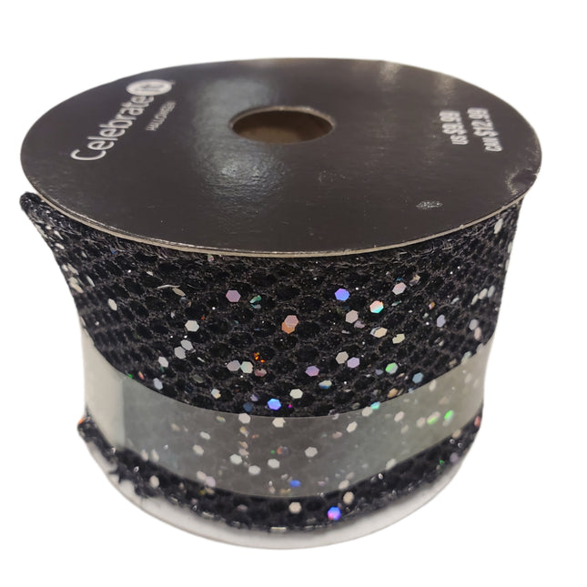 Wired Ribbon Celebrate It 2.5 in X 20 Feet Halloween Sequins