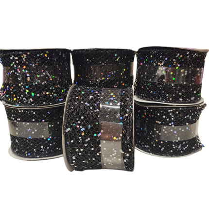 Wired Ribbon Celebrate It 2.5 in X 20 Feet Halloween Sequins