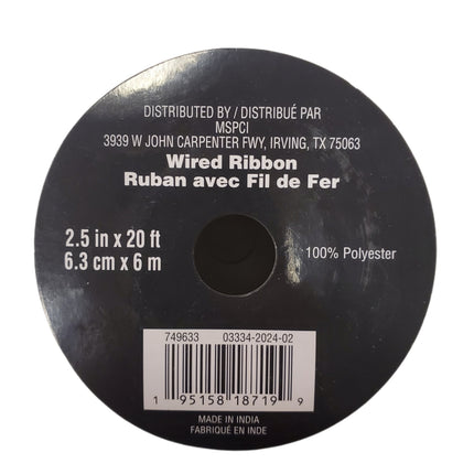 Wired Ribbon Celebrate It 2.5 in X 20 Feet Halloween Handprints Splatter