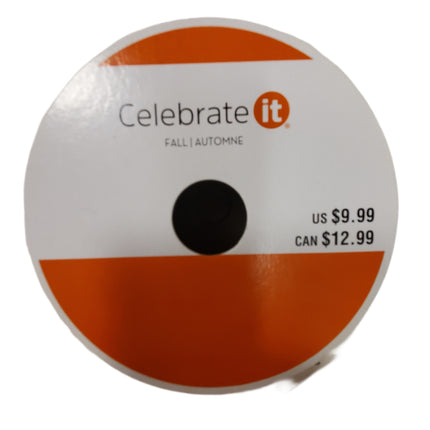 Wired Ribbon Celebrate It 2.5 in X 20 Feet Orange with White Foliage Fall