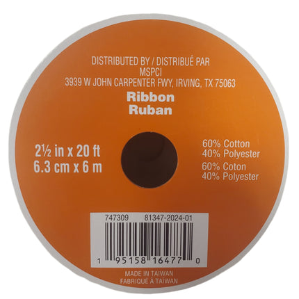 Wired Ribbon Celebrate It 2.5 in X 20 Feet Orange Pumpkins