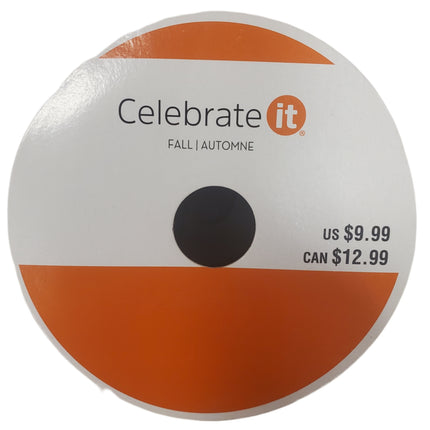 Wired Ribbon Celebrate It 2.5 in X 20 Feet Orange Pumpkins