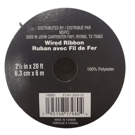 Wired Ribbon Celebrate It 2.5 in X 20 Ft Orange & Black Plaid