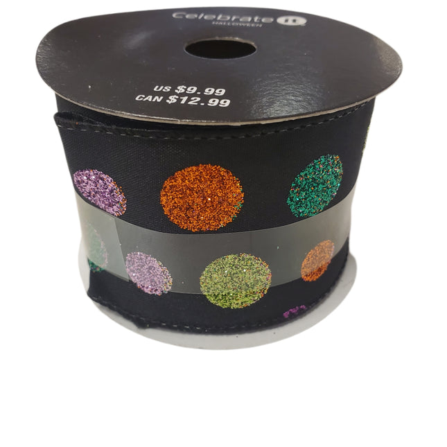 Wired Ribbon Celebrate It 2.5 in X 20 Feet Poka Dots