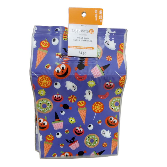 Halloween Sweets Pattern Treat Bags 24pc Celebrate It