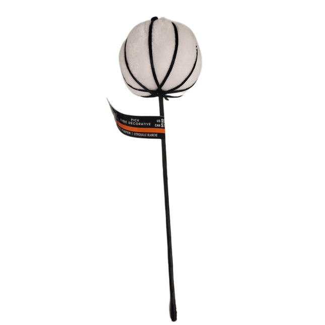 Decorative Pick Halloween by Ashland 12 in White Pumpkin