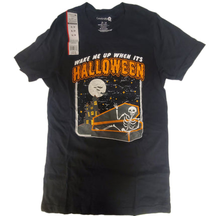 Short Sleeve Crew Neck T-Shirt "Wake Me Up When Its Halloween" by Celebrate It Size Adult Small