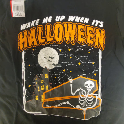 Short Sleeve Crew Neck T-Shirt "Wake Me Up When Its Halloween" by Celebrate It Size Adult Small