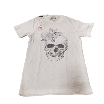 Short Sleeve Crew Neck T-Shirt "Skull" by Celebrate It Size Adult M White