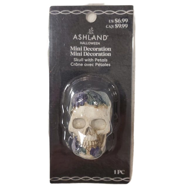 Ashland Halloween Mini Decoration Skull with Petals 2 in