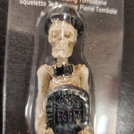 Ashland Halloween Mini Decorations Skeleton Holding Tombstone