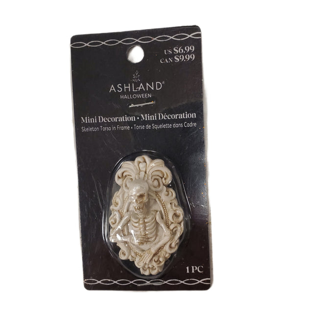 Ashland Halloween Mini Decorations Skeleton Torso in Frame 2.5 in