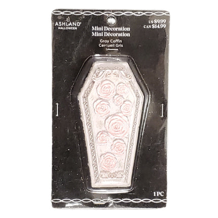 Ashland Halloween Mini Decorations Gray Coffin 4 in