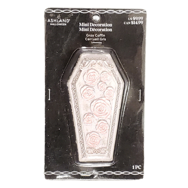 Ashland Halloween Mini Decorations Gray Coffin 4 in