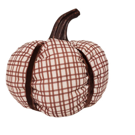 Tabletop Decor Give Thanks Pumpkin Fall 7 in Cloth Brown
