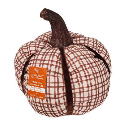 Tabletop Decor Give Thanks Pumpkin Fall 7 in Cloth Brown