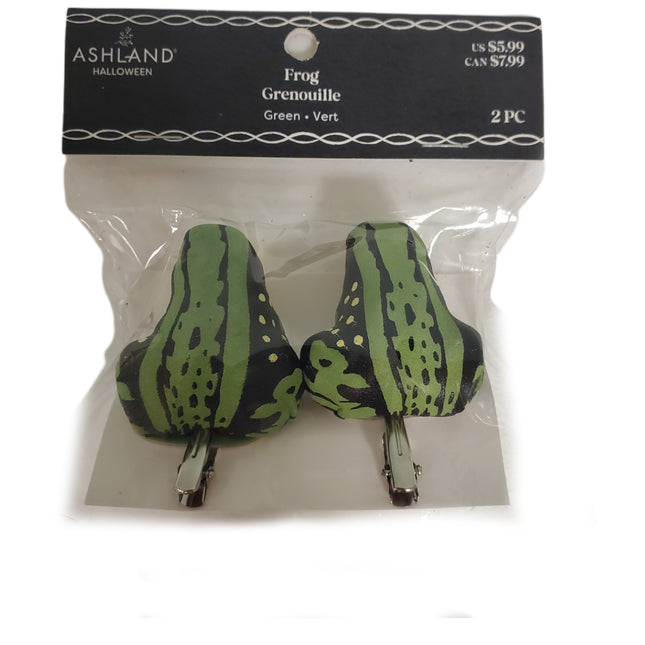 Ashland Halloween Frog Clips 2-pc Green & Black 2 inch