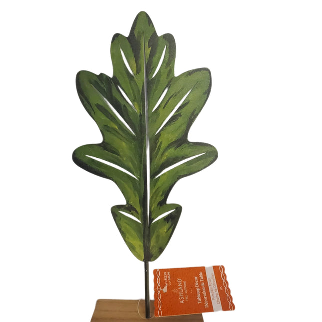 Tabletop Decor Green Fall Leaf 11 in by Ashland