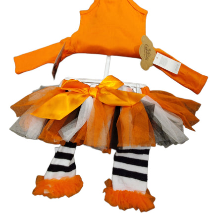 Halloween 4 Piece Dress Me Up Set Bodysuit Shirt Headband Leg Warmers 3-months