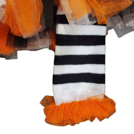 Halloween 4 Piece Dress Me Up Set Bodysuit Shirt Headband Leg Warmers 3-months