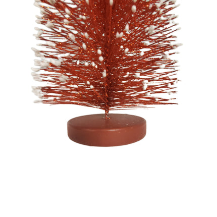 Ashland Bottle Brush Trees - Generous 18-inch Red Tree Flocked