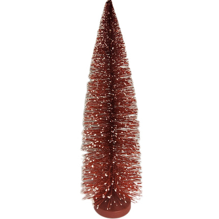 Ashland Bottle Brush Trees - Generous 18-inch Red Tree Flocked