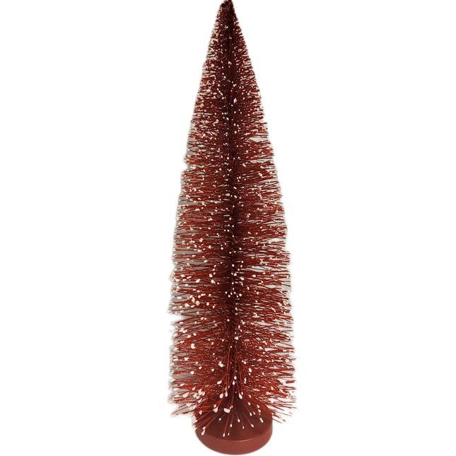 Ashland Bottle Brush Trees - Generous 18-inch Red Tree Flocked