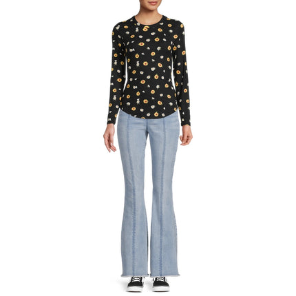 Crew Ribbed Tee Shirt No Boundaries Floral S-(3-5)