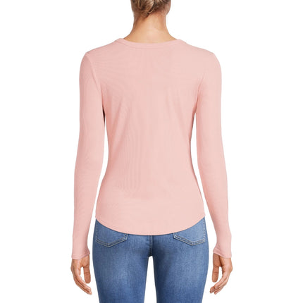 Crew Ribbed Tee Shirt No Boundaries Peach 3XL Stretch