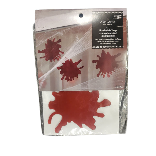 Bloody Gel Clings Halloween Ashland 3-pc