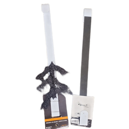 Wreath Hanger 3 Bats on White, Metal with Padded Back Door Protector 15 inches