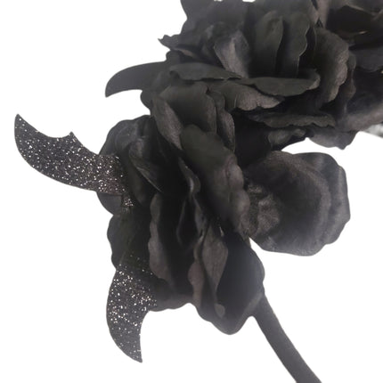 Halloween Headband Celebrate It Black Flowers & Bats