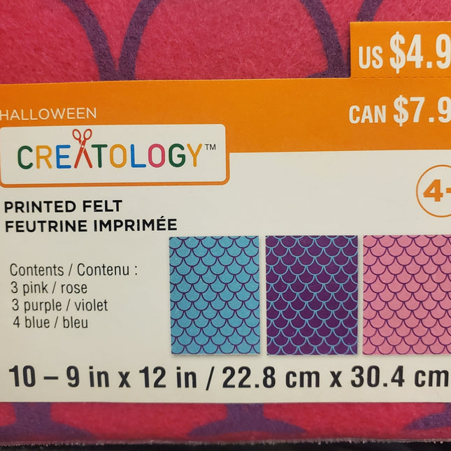 Pink, Purple & Blue Felt Sheets 10pk - Creatology