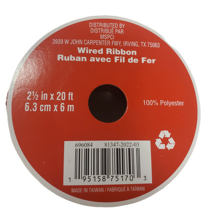 Wired Ribbon 2-1/2 inches x 20ft Celebrate It Christmas