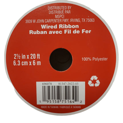 Wired Ribbon 2-1/2 inches x 20ft Celebrate It Christmas