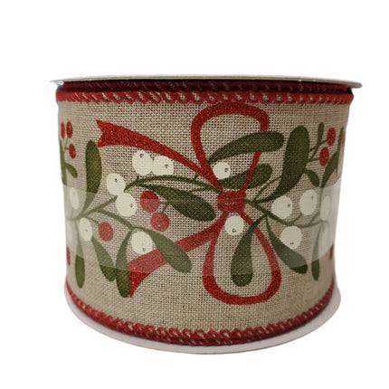 Celebrate It Wired Ribbon 2.5" x 20ft Holly Christmas