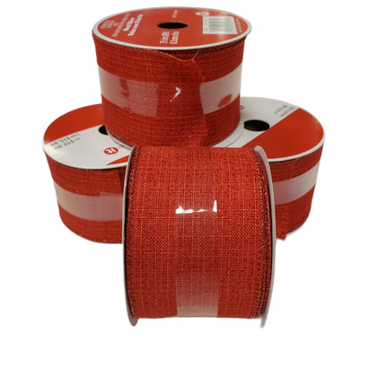 Celebrate It Wired Ribbon 2.5" x 20ft Red Glitter