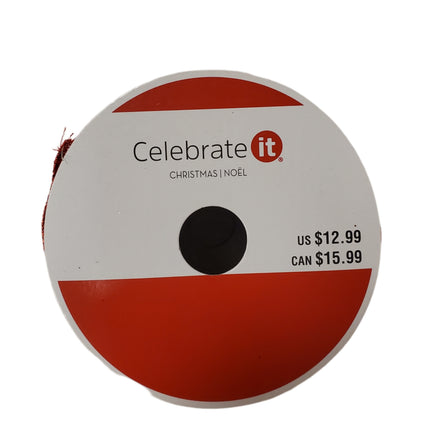 Celebrate It Wired Ribbon 2.5" x 20ft Red Glitter