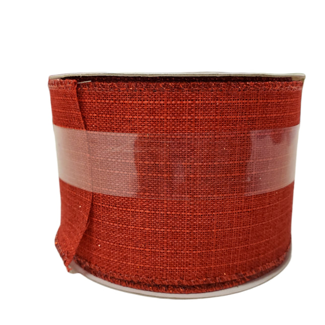 Celebrate It Wired Ribbon 2.5" x 20ft Red Glitter