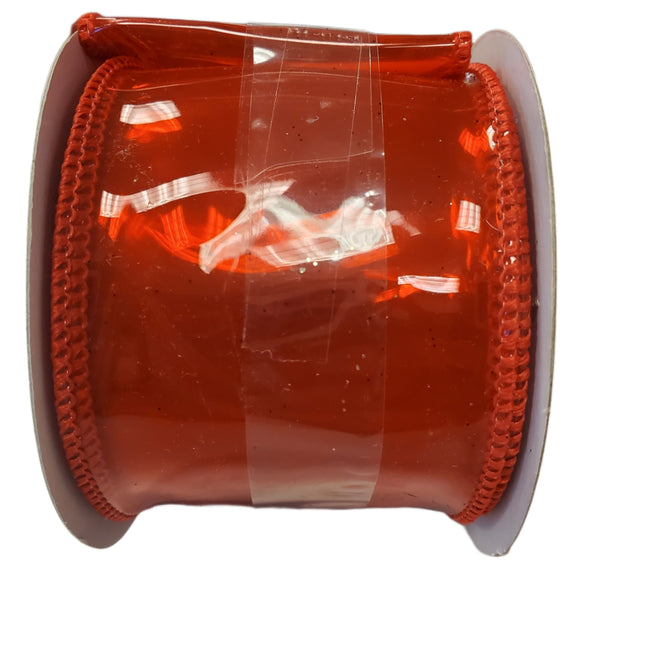 Celebrate it Christmas Red Polyvinyl Chloride Wired Ribbon 2.5inx20ft