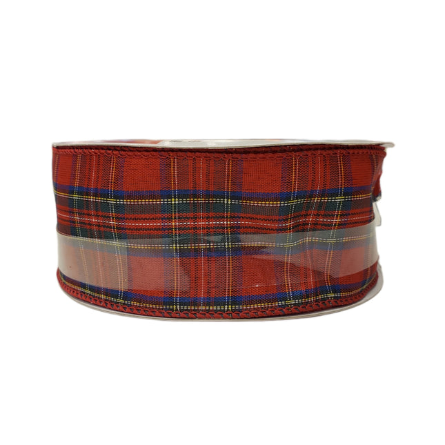 Jumbo Plaid Wired Christmas Ribbon 2.5in x 80ft