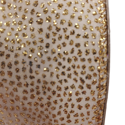 Gold Dot Wired Jumbo Christmas Ribbon 2.5" x 80ft