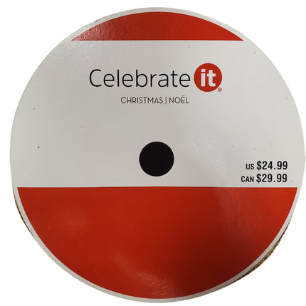 Gold Dot Wired Jumbo Christmas Ribbon 2.5" x 80ft