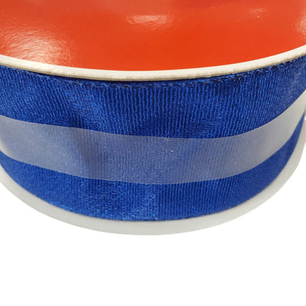 Jumbo Blue Mesh Wired Christmas Ribbon 2.5" x 80 ft