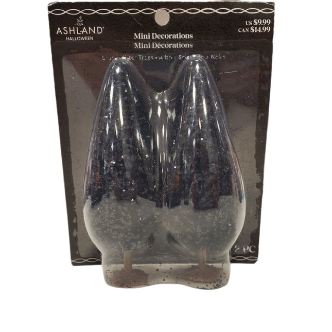 Ashland Mini Decoration Black Glitter Trees 2-pc, 5-inch