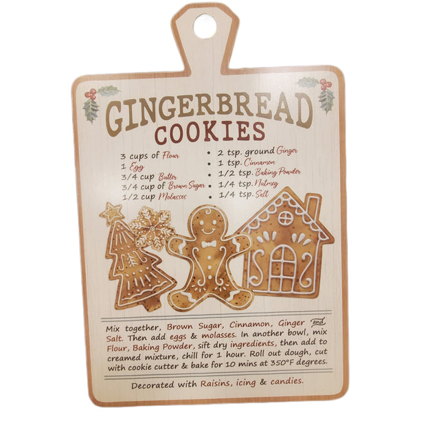 Christmas Cottage Wall Decor Gingerbread Cookies 17 x 12 inches