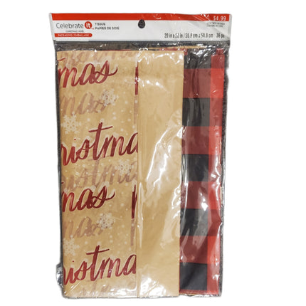 Celebrate It Gift Wrapping Tissue Paper 20x20  36-pc Merry Christmas